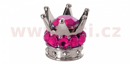 kovové čepičky ventilků Crown, OXFORD - Anglie (stříbrná/růžová, pár)